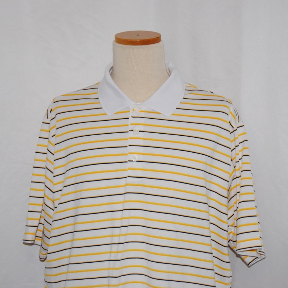 Adidas Striped Climalite Golf Shirt